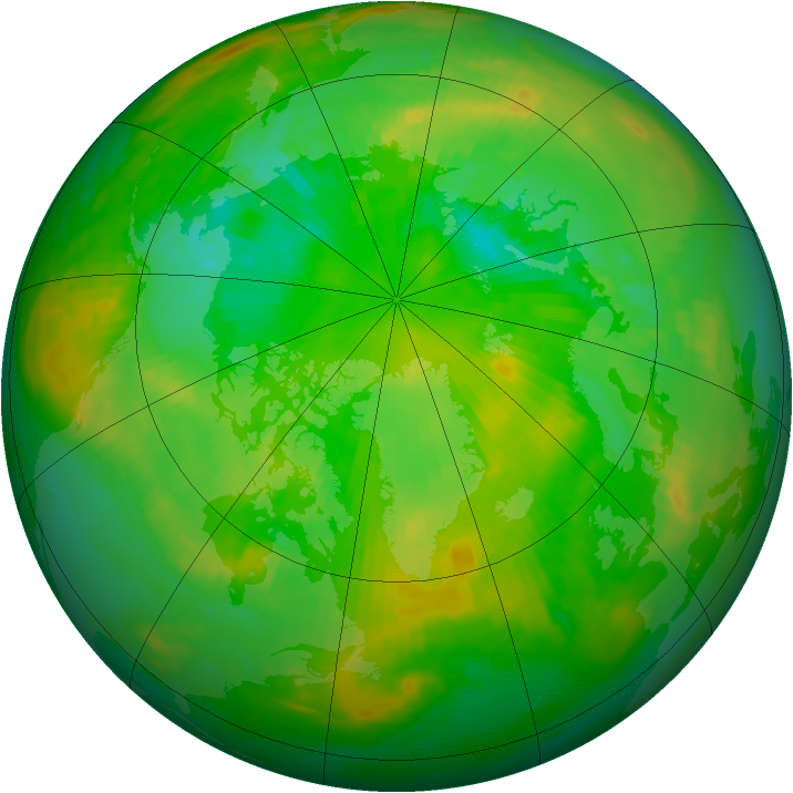 Arctic ozone map for 03 July 1989